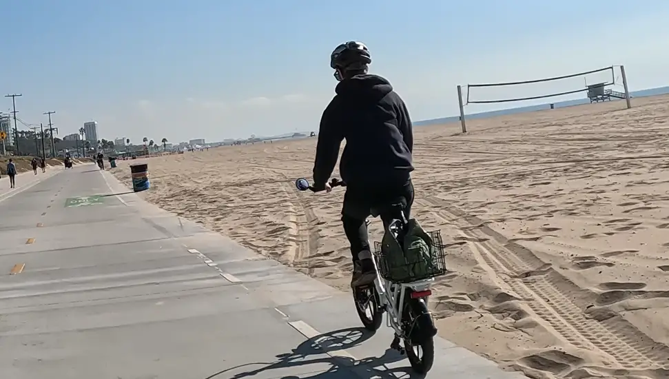 riding the Marvin Braude Bike Trail